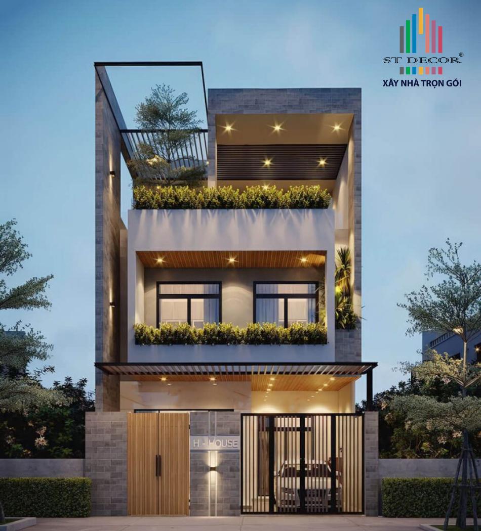Xây nhà 2 tầng phong cách hiện đại