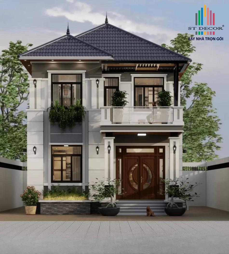 Lên bản vẽ thiết kế xây dựng nhà 2 tầng