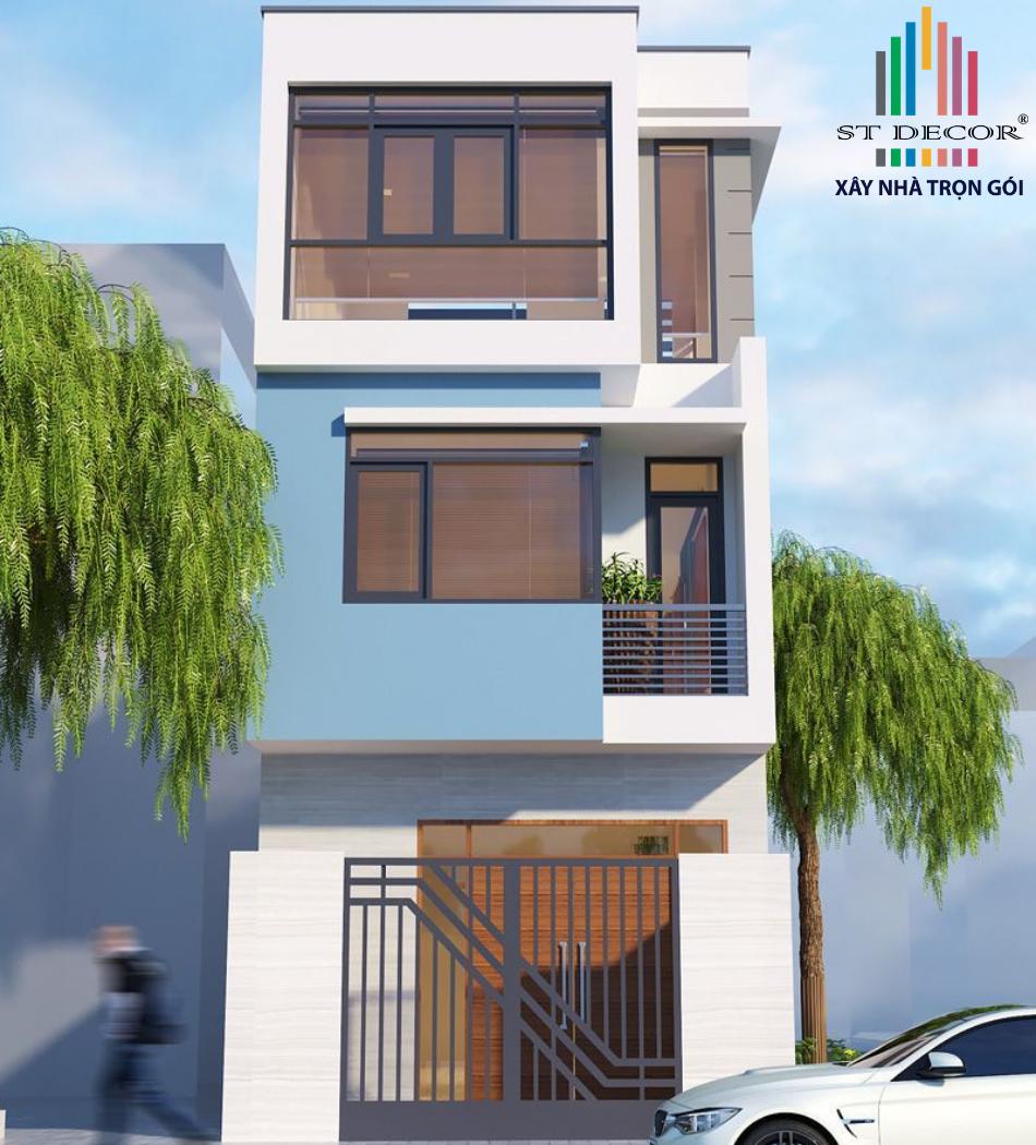 Xây nhà 3 tầng phong cách hiện đại