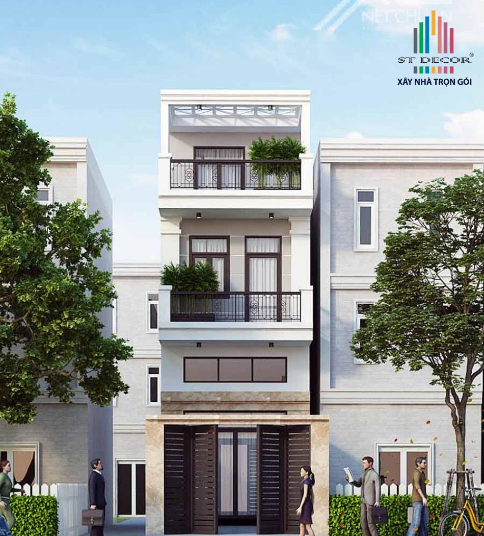 Xây nhà 3 tầng phong cách cổ điển