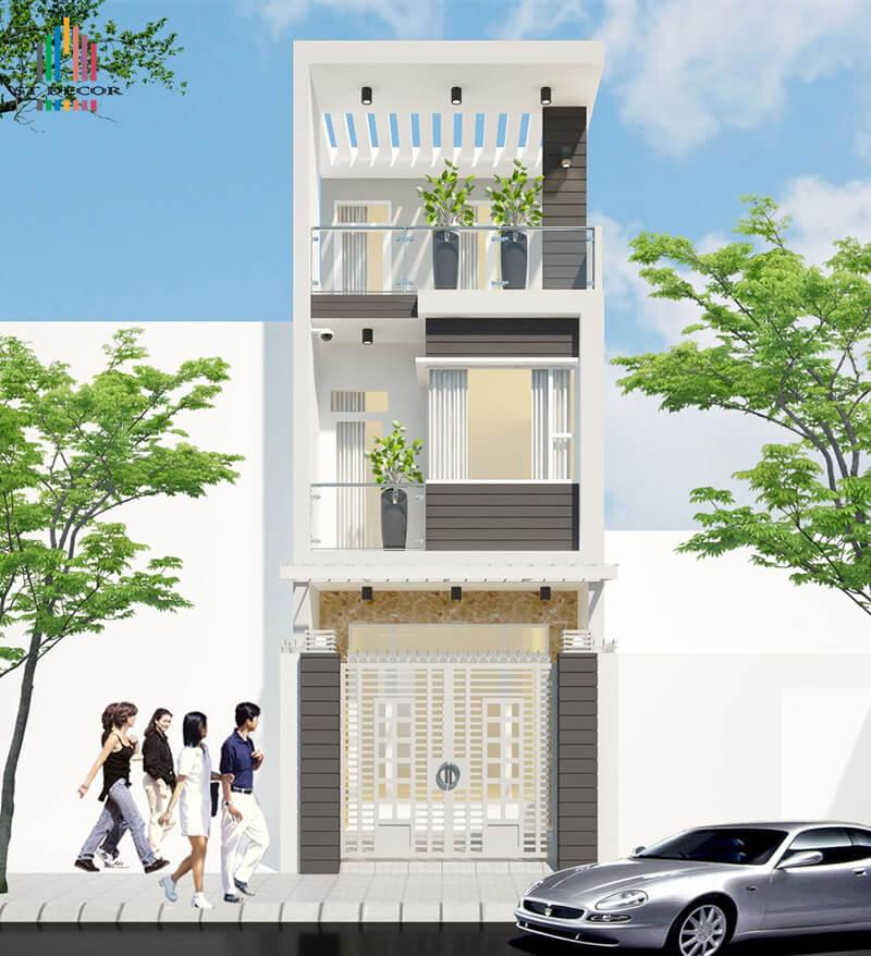 Xây nhà 3 tầng giá 800 triệu phong cách hiện đại