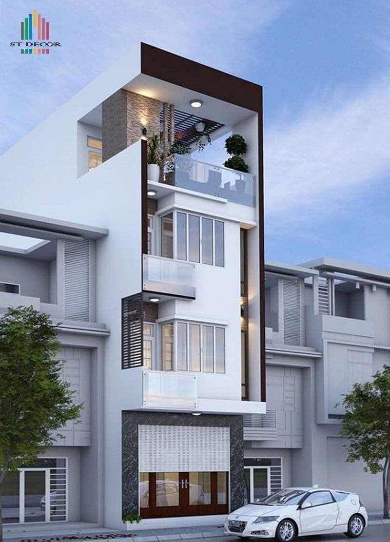 Cách tính diện tích xây phần mái nhà 4 tầng 50m2