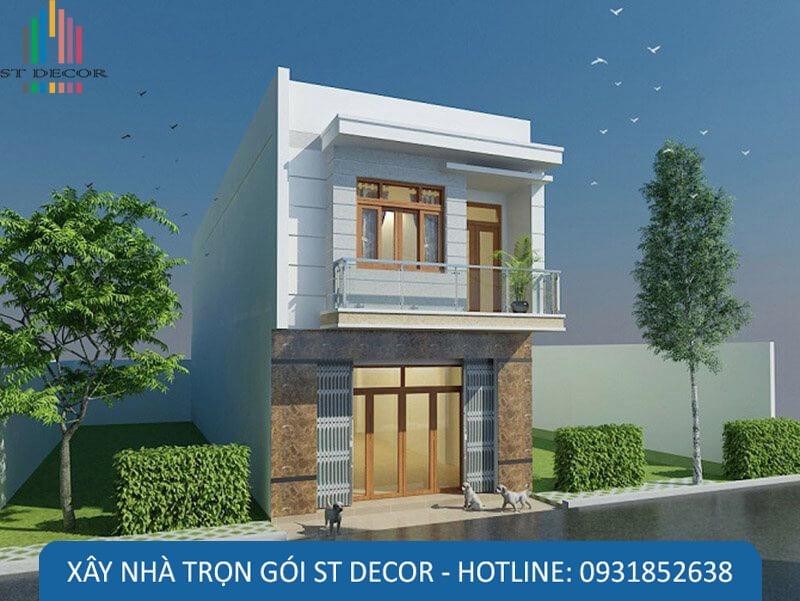 Mẫu nhà thiết kế với hệ thống cửa kính kết hợp với cửa kéo đảm bảo an toàn