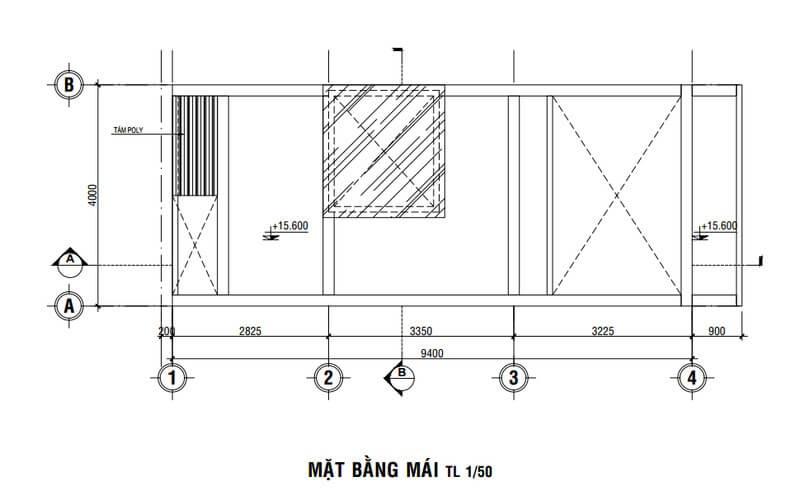 Bản vẽ mặt bằng của nhà 1 trệt 1 lửng 2 lầu đẹp