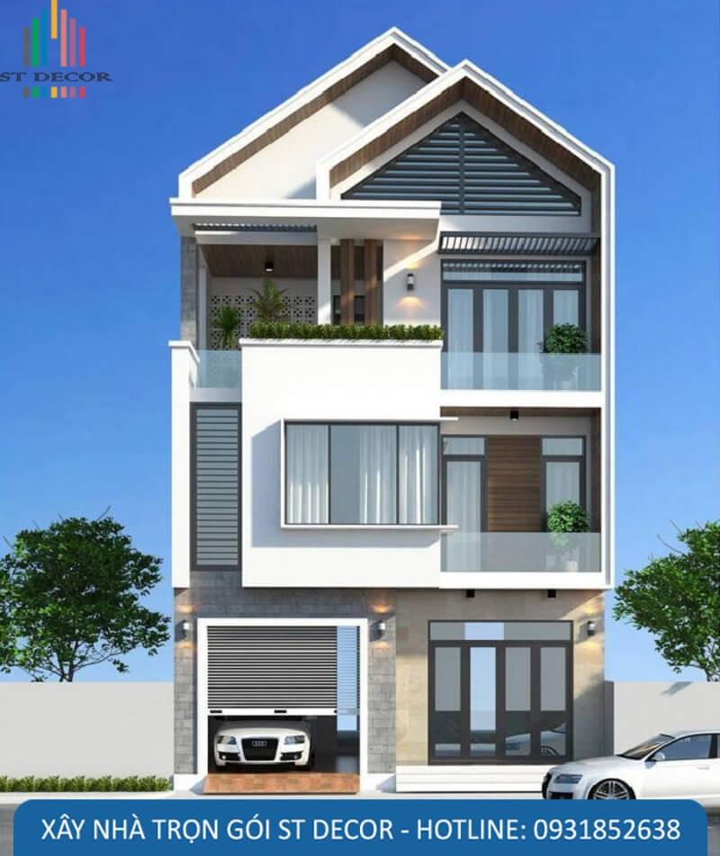 Mẫu 2: Mẫu nhà sử dụng hệ thống cửa kính giúp tận dụng ánh sáng tự nhiên
