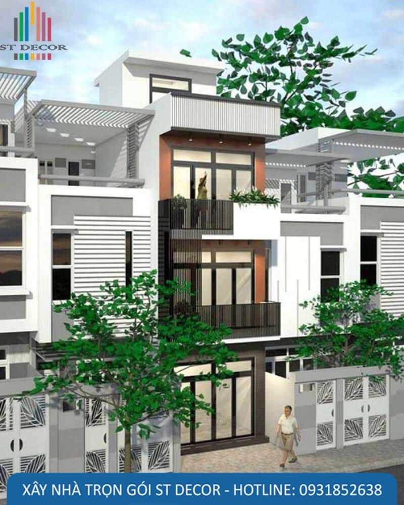 Mẫu 8: Mẫu nhà thiết kế với họa tiết đơn giản nhưng vẫn giữ được nét hiện đại, sang trọng