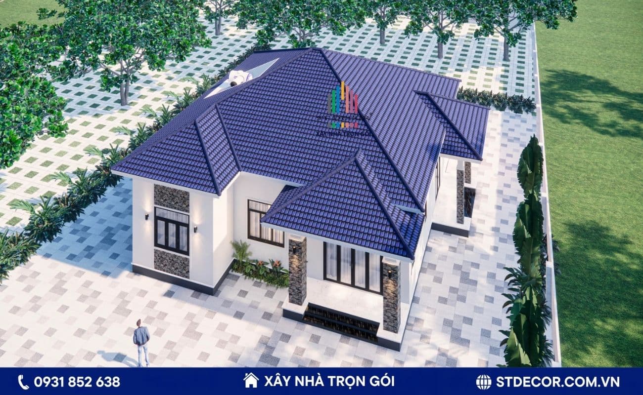 Mẫu thiết kế nhà đẹp Bình Dương diện tích 500m2 tạo nên không gian sống xanh, gần gũi với thiên nhiên