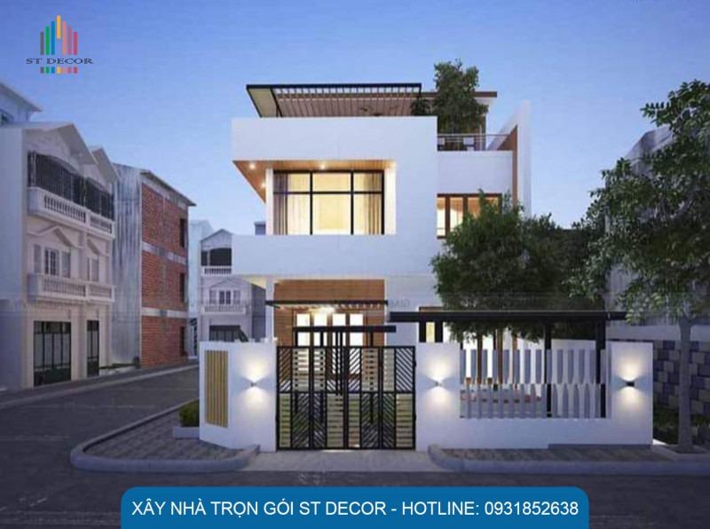 Mẫu nhà 1 trệt 1 lầu 2 mặt tiền