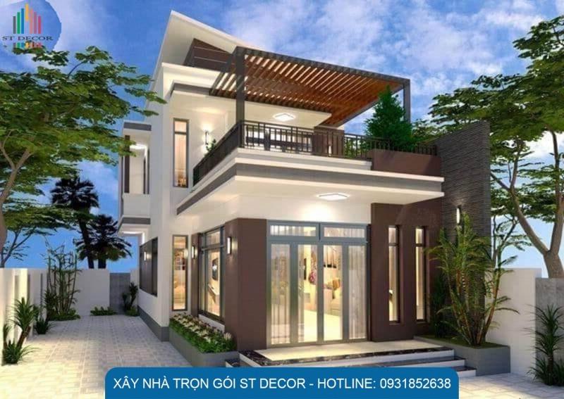Ngoại thất nhà 1 trệt 1 lầu 5x14 ấn tượng độc đáo