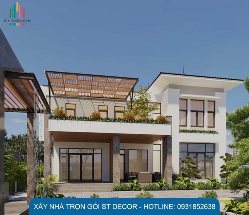 Nhà phố hiện đại có phần sân trước rộng rãi