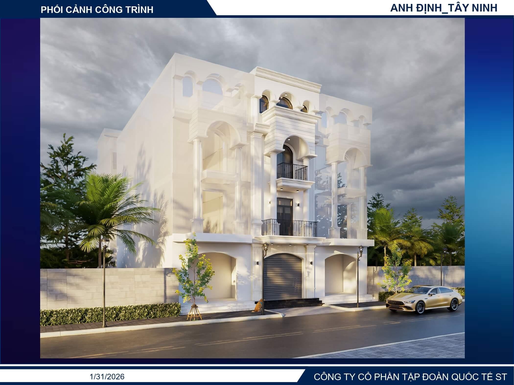Vườn cây xanh tốt trong khuôn viên biệt thự