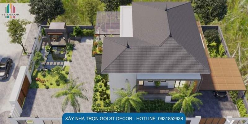 Sân, vườn được bố trí khoa học, hợp lý