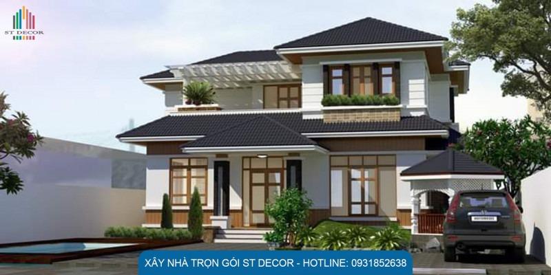 Mẫu biệt thự mái Nhật hiện đại