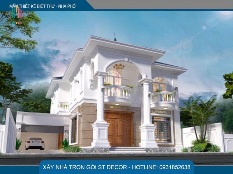Biệt thự cổ điển lãng mạn có gara ô tô