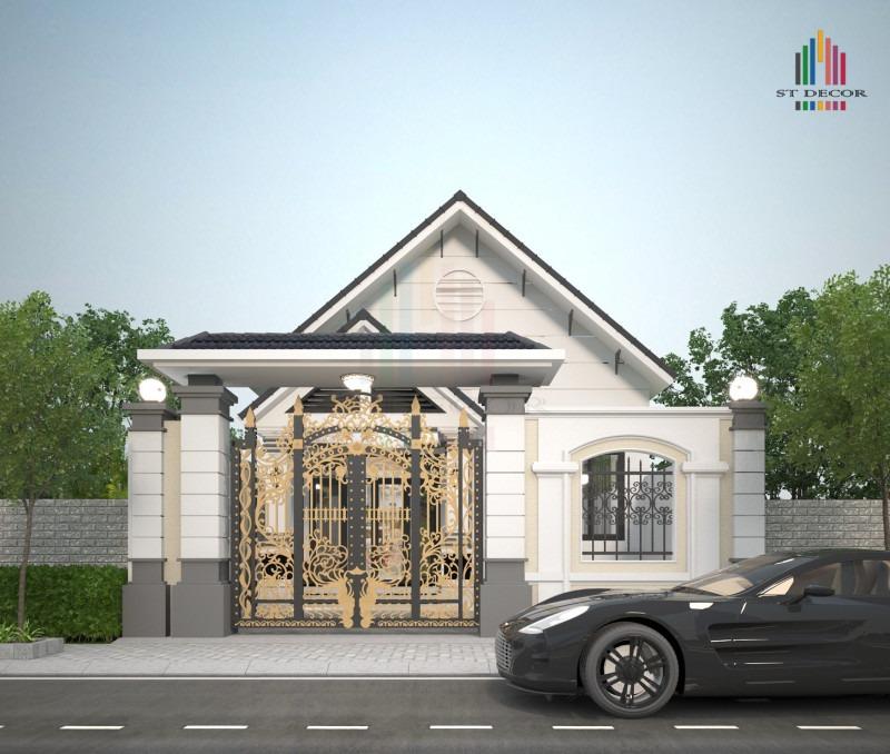 Phần cổng và mái Thái tạo điểm nhấn