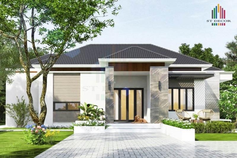 Căn nhà cấp 4 mái Nhật đơn giản, hiện đại và tiện nghi