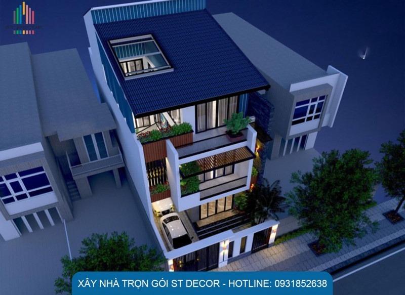 Nhà mái lệch giúp thoát nước mưa nhanh