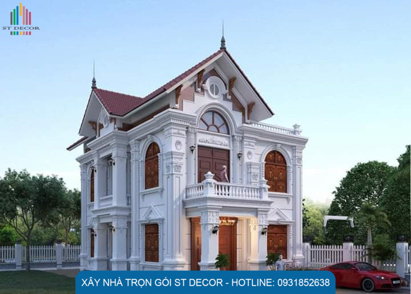 Nhà mái Thái 2 tầng cổ điển sang trọng