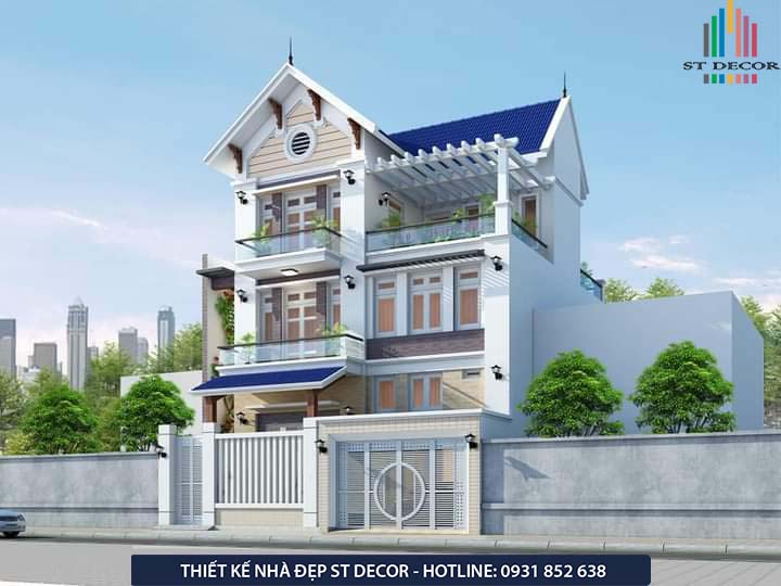 Nhà mái Thái xanh nổi bật