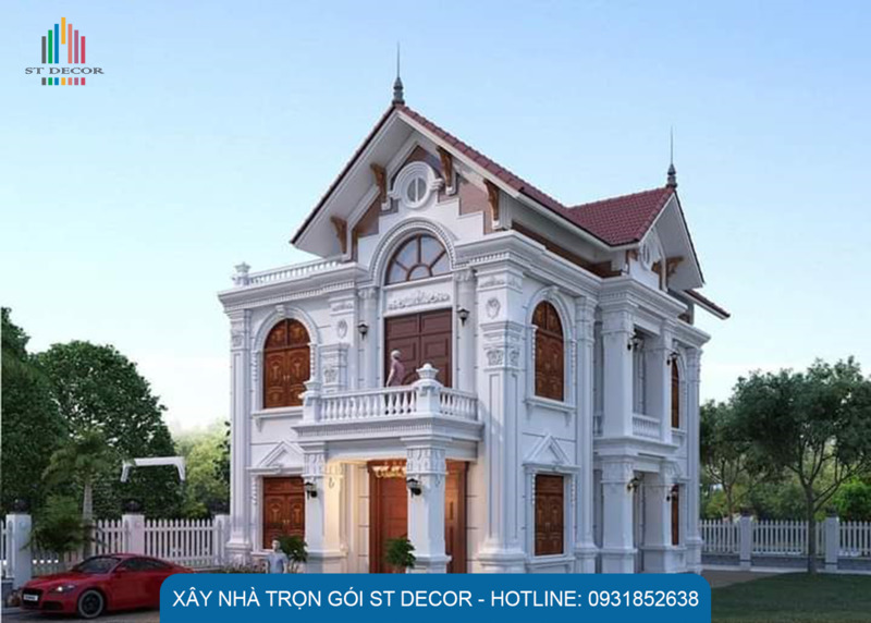 Phối cảnh 3D của công trình nhà mái Thái cổ điển
