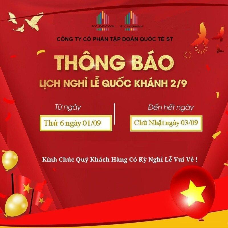ST DECOR thông báo nghỉ lễ Quốc khánh 2/9 năm 2023