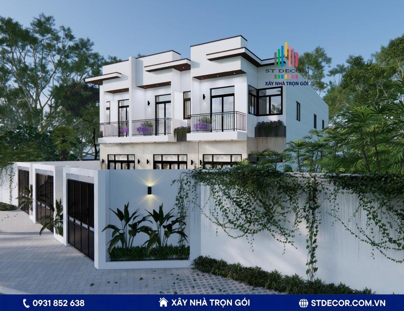 Công trình nhà phố 2 tầng hình ống đơn giản tại khu đô thị huyện Kế Sách