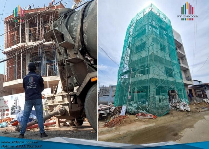 Công trình khách sạn đang thi công tại xã Vĩnh Phong