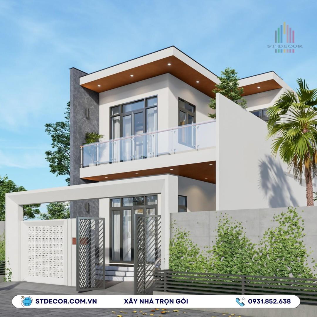 Công trình nhà phố 2 tầng hiện đại được xây dựng tại trung tâm huyện Châu Phú