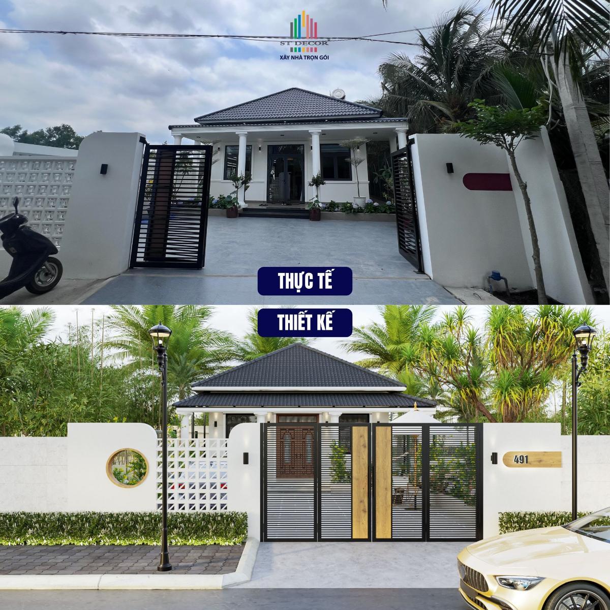 Dự án xây nhà trọn gói nhà cấp 4 hiện đại mái Nhật