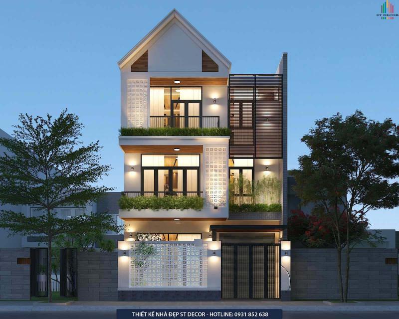 Công trình nhà 3 tầng mái Thái do đội ngũ ST DECOR thực hiện