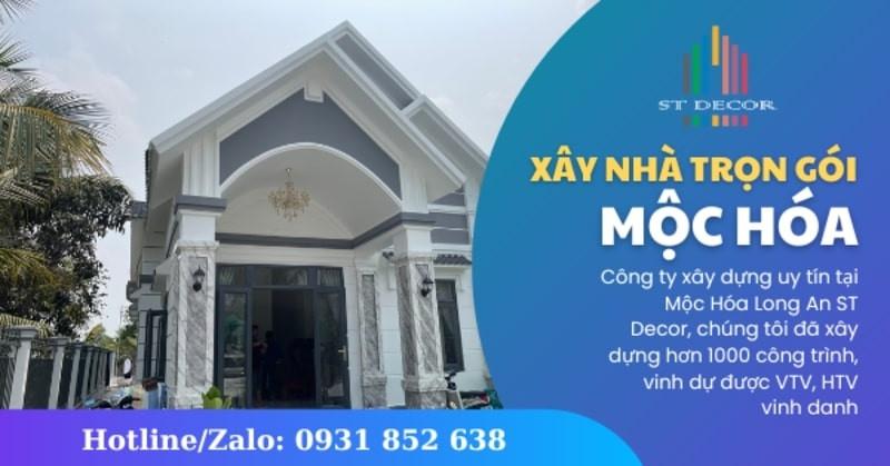 Bảng báo giá xây nhà trọn gói Mộc Hóa cập nhật năm 2026