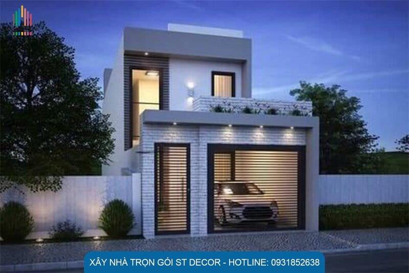 Công trình nhà phố 2 tầng tối giản phù hợp với các gia đình trẻ tại huyện Phú Tân