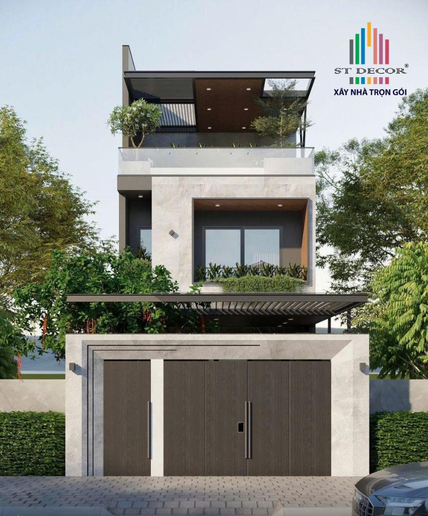 Công trình nhà phố 2 tầng 1 tum do ST DECOR thực hiện
