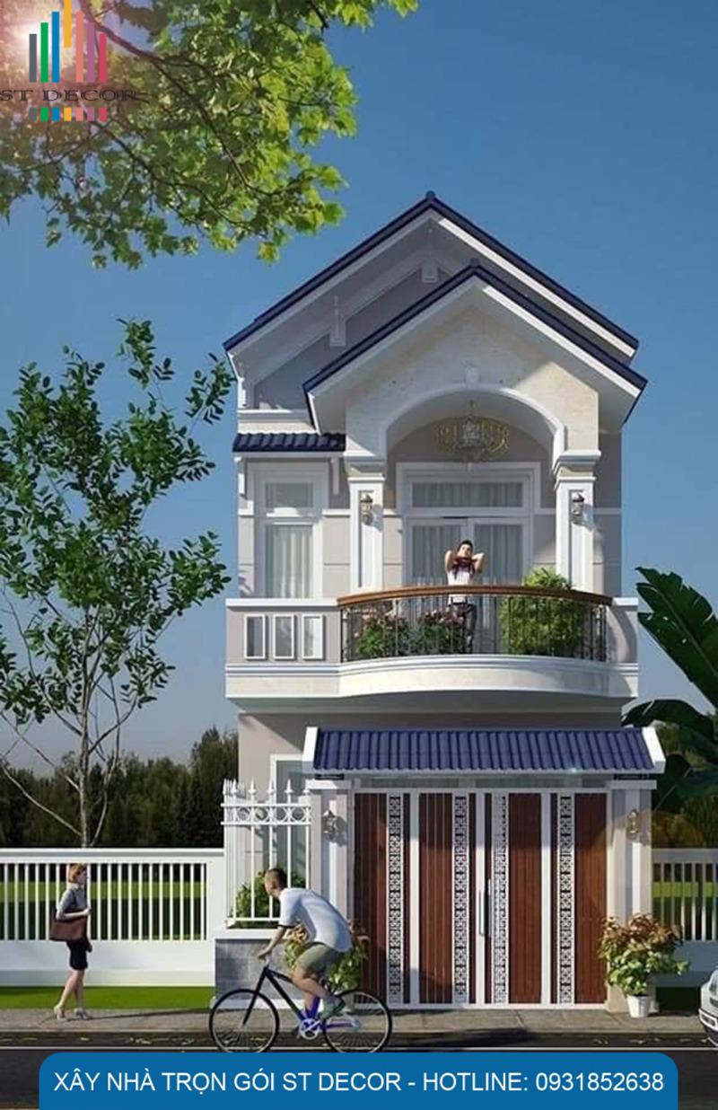 Công trình nhà phố mái Thái 2 tầng với tính thẩm mỹ cao