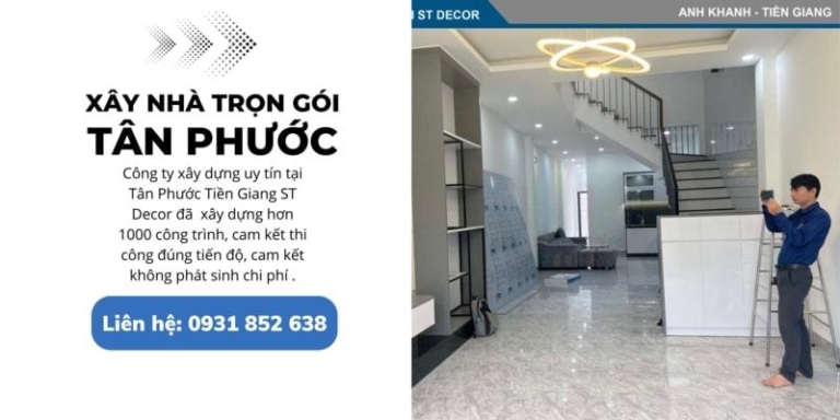 Bảng giá xây nhà trọn gói Tân Phước tốt nhất tại ST DECOR