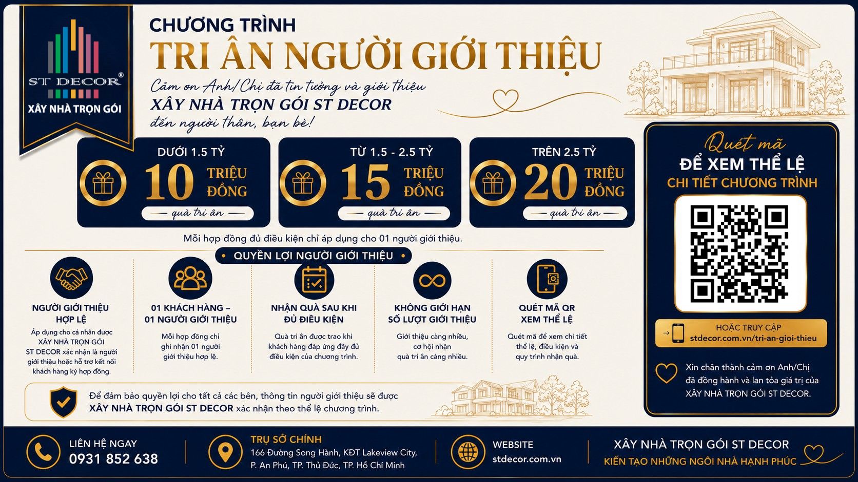 Chính sách tri ân người giới thiệu dịch vụ của ST DECOR